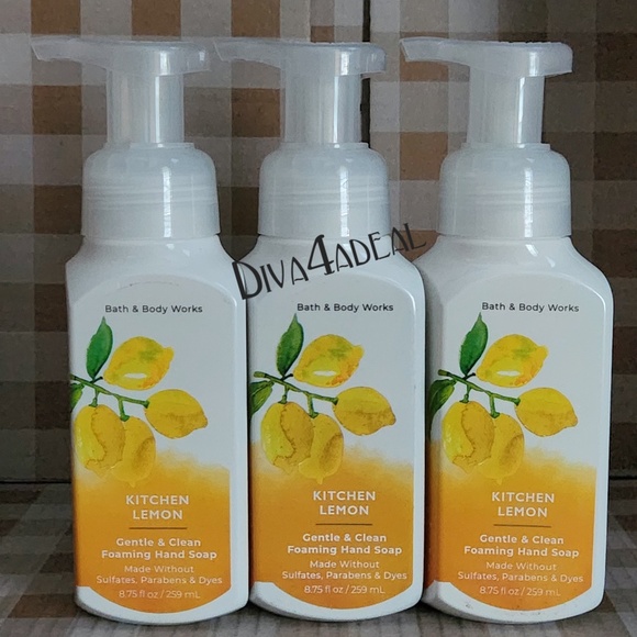 3x Bath Body Works KITCHEN LEMON Foaming Hand Soap Bundle - Picture 1 of 2